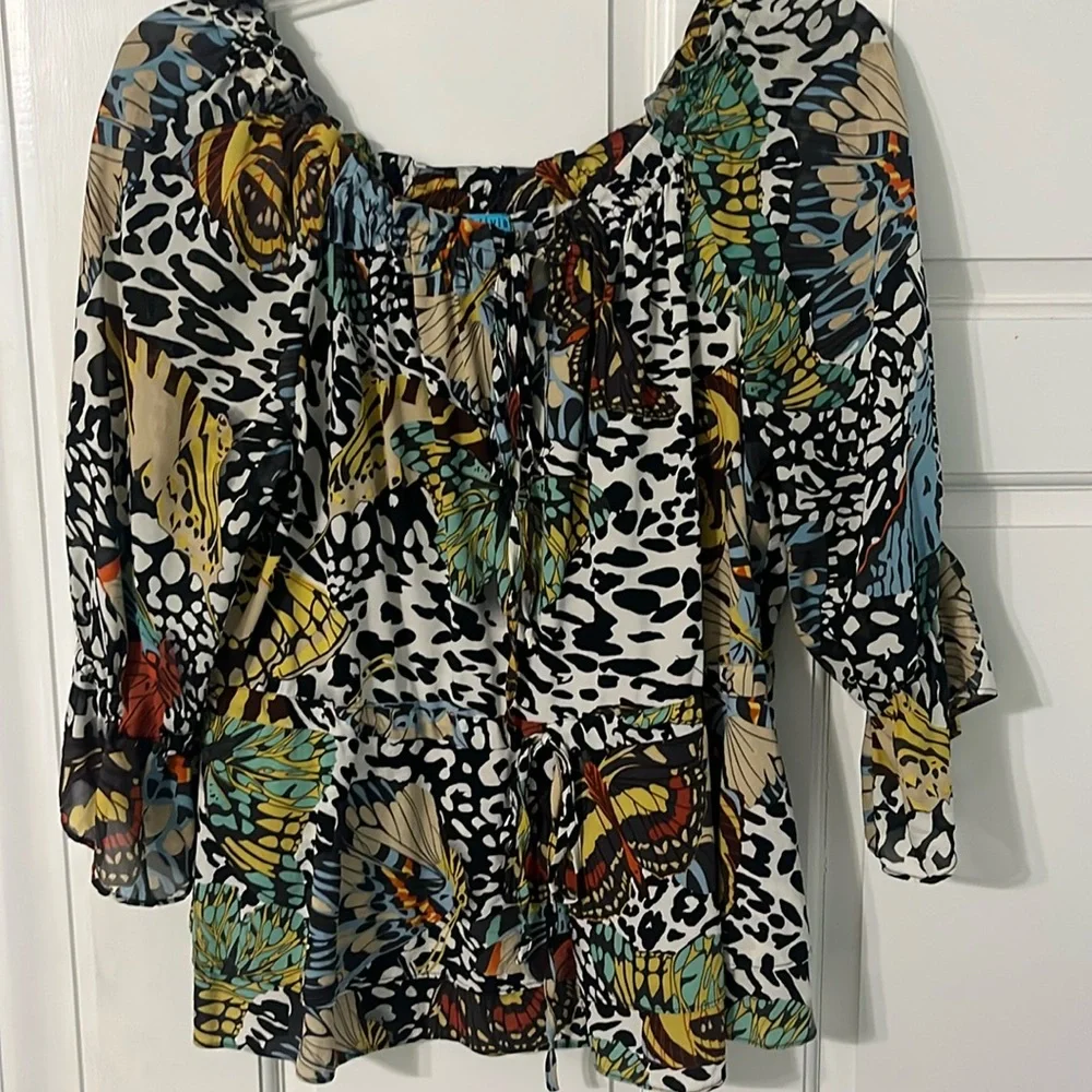 ALICE+OLIVIA butterfly silk blouse - Picture 1 of 8